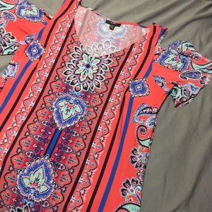 Large summer cold shoulder dress